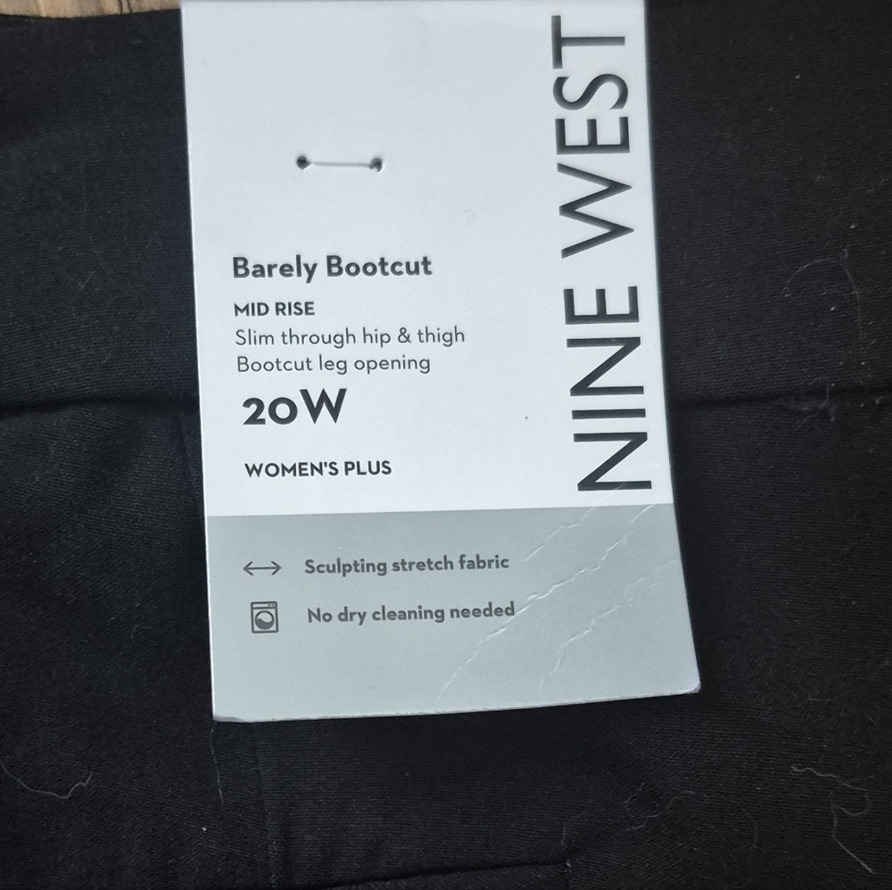 NWT Nine West Size 20W Barely Bootcut Midrise Pants